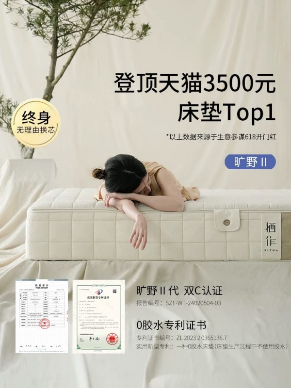 栖作旷野2代床垫0胶水可拆卸独立弹簧硅胶海绵可水洗软硬适中家用 - 图片 2