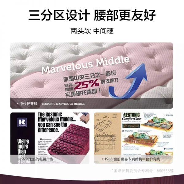 【冰川】美国蕾丝乳胶弹簧椰棕双人主卧床垫双面睡家用酒店席梦思 - 图片 3