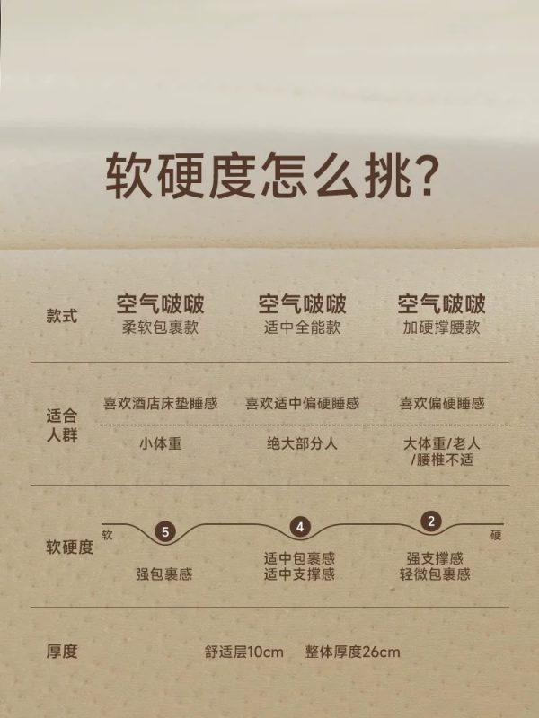 半日闲空气啵啵护脊弹簧床垫记忆棉席梦思软床垫 - 图片 4
