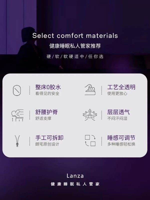 朗宅【安姿】适中偏硬可拆洗手工床垫独立静音弹簧护脊家用席梦思 - 图片 4