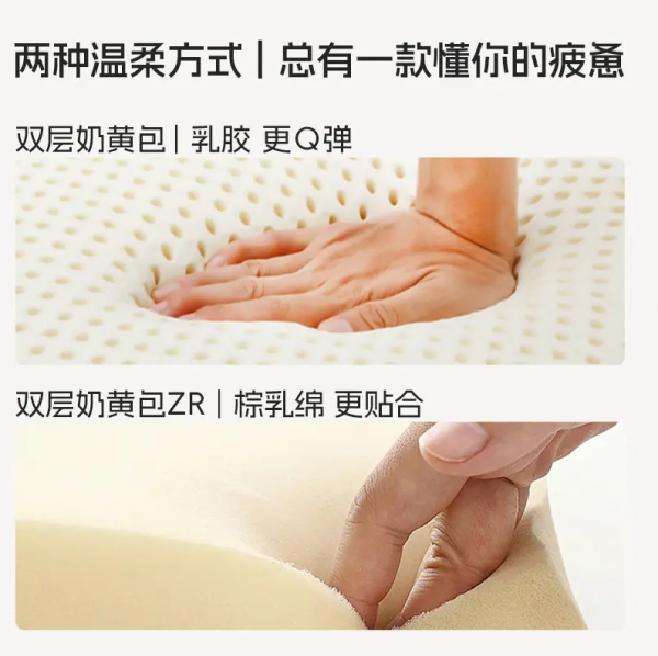 范思【双层奶黄包/ZR】家用卧室静音五分区弹簧床垫 迷你面包小弹簧 - 图片 3