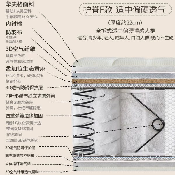 艾比利潘多拉床垫可拆卸0胶水家用调节软硬适中护脊席梦思分体式 - 图片 6