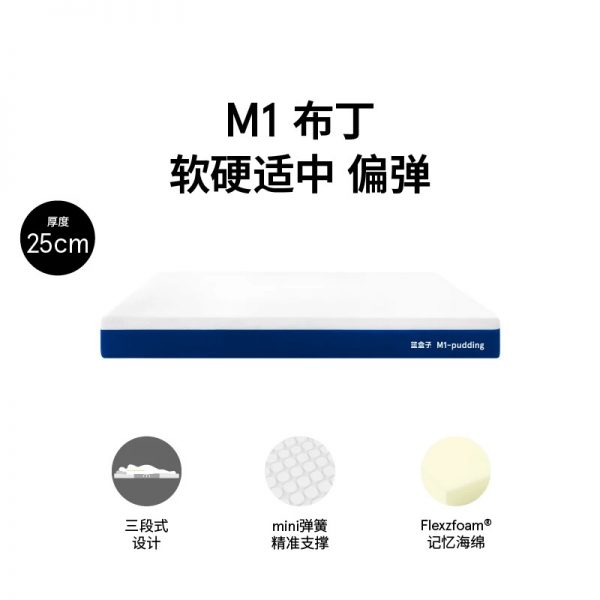 蓝盒子M1布丁/贝果 政府补贴独立袋装弹簧床垫家用卧室双人席梦思 - 图片 6