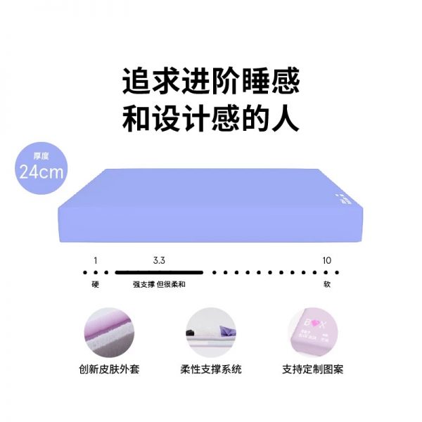 蓝盒子方块床垫政府补贴柔中带硬记忆棉弹簧家用卧室皮肤外套新品 - 图片 6