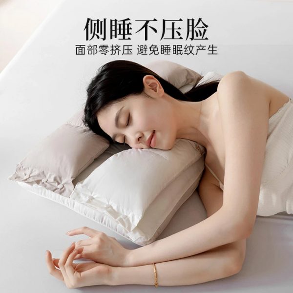 FlixSleeps全棉护颈枕睡眠美颜枕双层可拆枕芯不压脸枕头单人家用 - 图片 3